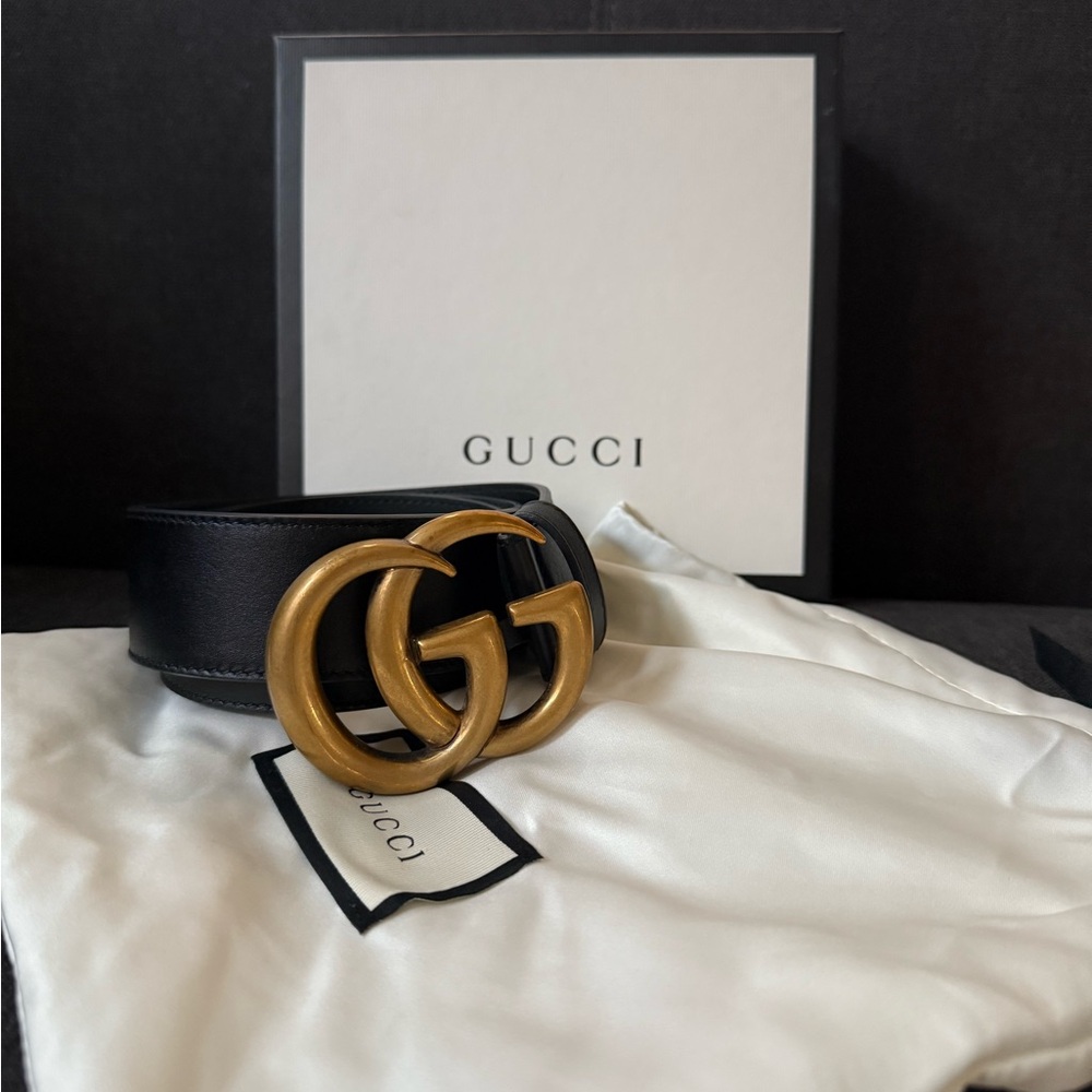🚨Authentic🚨Gucci Black Leather Belt Marmont